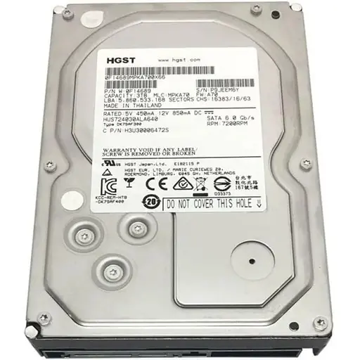 Жесткий диск Hitachi Ultrastar 7K4000, SATA3, 64 Мб, 7200 об/мин 3.5" 3Tb (HUS724030ALA640) (Refurbished) - фото 1