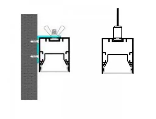 LED профіль підвісний з відсіком для блоків з розсіювачем PC матовий опал, 3м KLOODI KLP3540 3 - фото 3