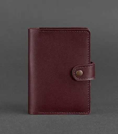 Шкіряна обкладинка для паспорта 3.0 бордова - фото 1