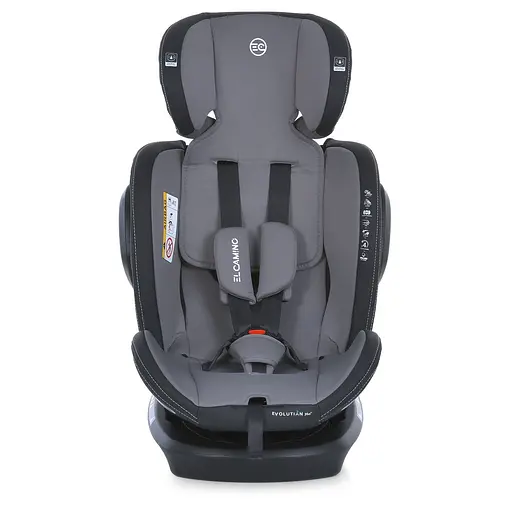 Автокрісло дитяче 0-36 кг ME 1045 EVOLUTION 2 360° ISOFIX/Top Tether з поворотом, Чорно-сіре - фото 7