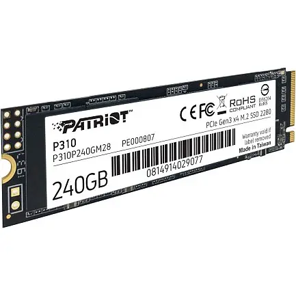 SSD диск Patriot P310 240G NVMe PCIe Gen3x4 M.2 2280 - фото 2