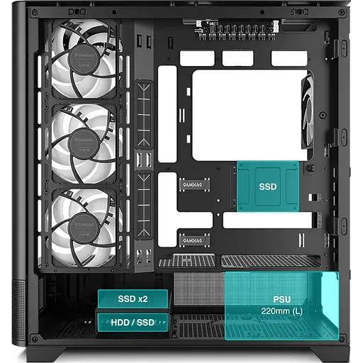 Корпус GAMDIAS ATLAS P2 CG Black (4711514501025) - фото 12