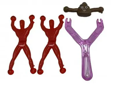 Іграшка-прилипала Людина-павук, 2 шт. + рогатка, у блістері (В асортименті)