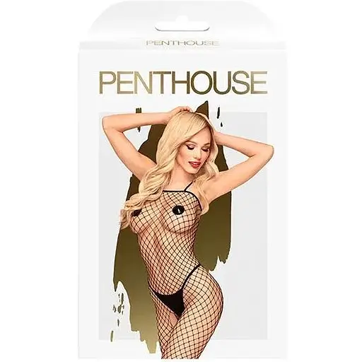 Бодистокинг в большую сетку Penthouse - Body Search Black XL - фото 3