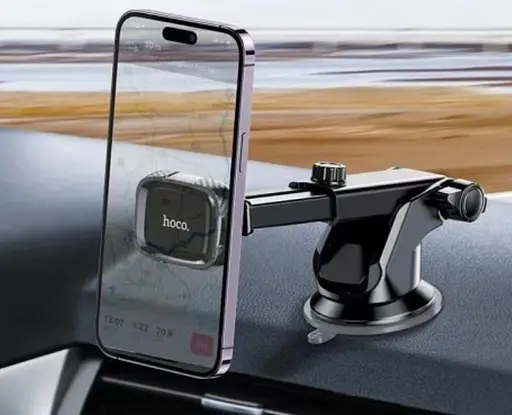 Магнитный автомобильный держатель автоматический Hoco Dca13 Plus держатель для телефона в авто Черный - фото 6