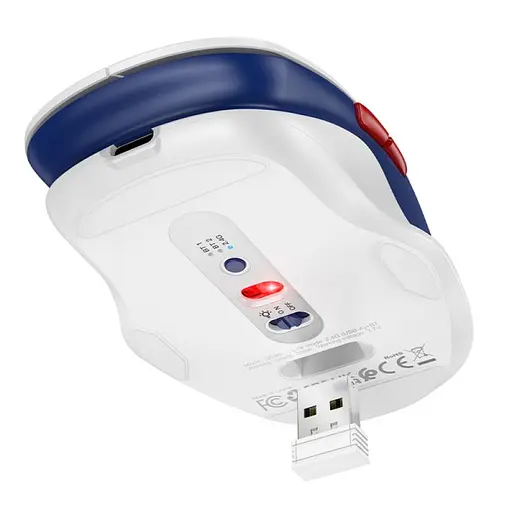 Миша бездротова Hoco GM40 Dixon Bluetooth + 2.4G Space White - фото 3