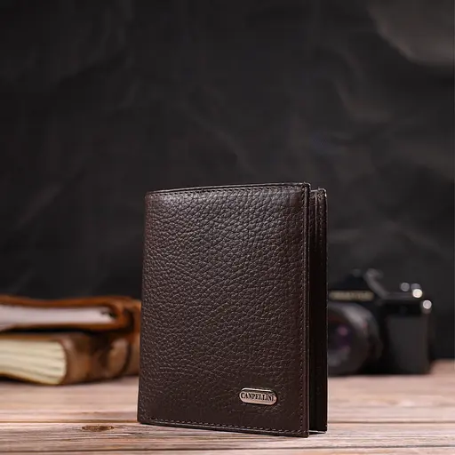 Мужской кожаный кошелек Canpellini 9х11.5х1 см acs0025634 - фото 6