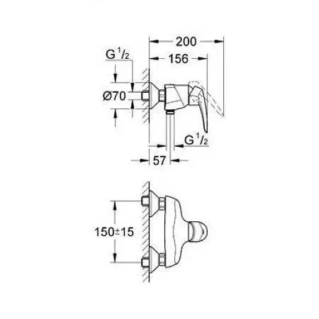 Смеситель для душа Grohe EuroDisc 33569001 Хром - фото 2