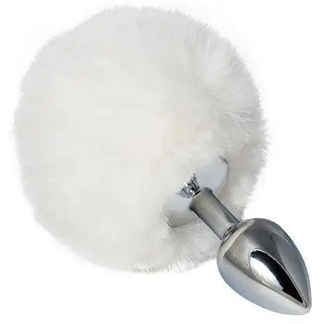 Анальна пробка з хвостом SKN-Z19 (розмір S), Білий