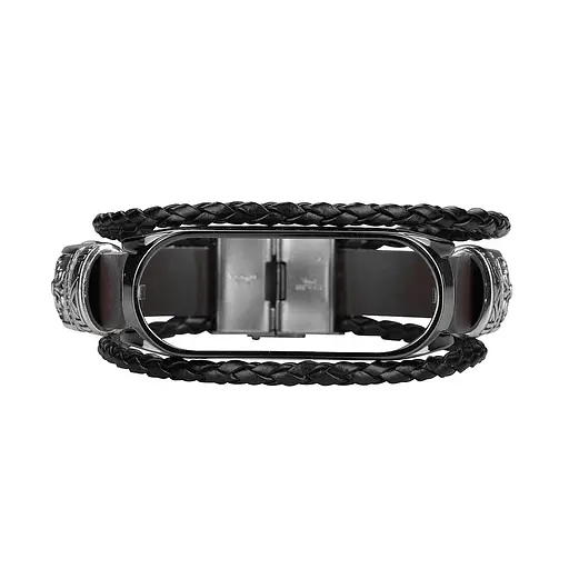 Ремешок винтажный Carprie для фитнес-браслета Xiaomi Mi Band 5 и 6 Type D Black black - фото 4