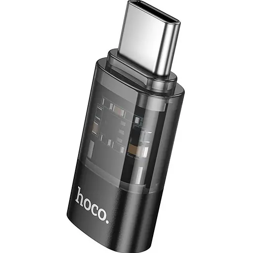 Перехідник Hoco UA36D USB-C Male to Lightning Female OTG Black [140336] - фото 2