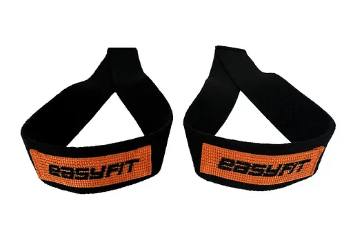 Лямки атлетические EasyFit Delta для становой тяги черные (EF-0040) - фото 1