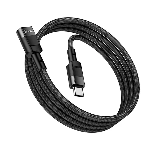Кабель HOCO U107 Type-C Male to Type-C Female USB2.0 extension cable(L=1.2m) Black - фото 4