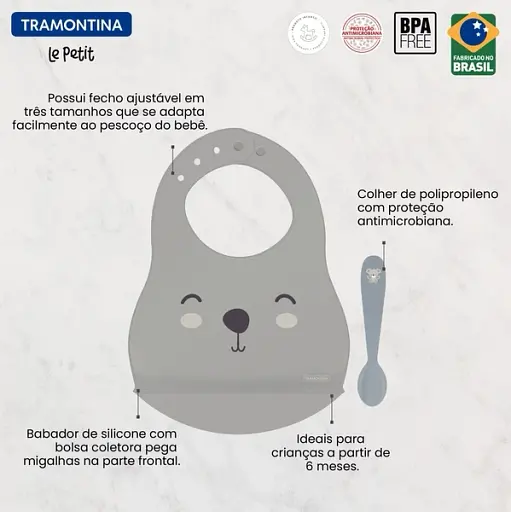 Набір посуду дитячий Tramontina Baby Le Petit gray (23797/604) - фото 4