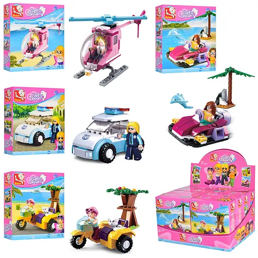 Конструктор SLUBAN Рожева мрія Транспорт, від 67 деталей, фігурки, (В асортименті) - фото 2