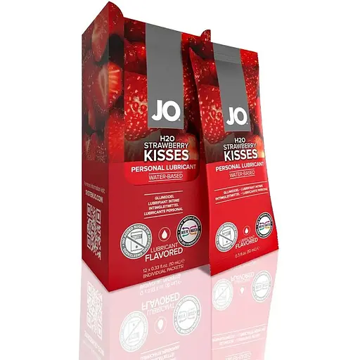 Набор лубрикантов Foil Display Box - JO H2O Lubricant - Strawberry - 12 x 10ml