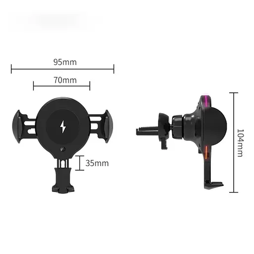 Автодержатель X9 с беспроводной зарядкой 15W черный - фото 8