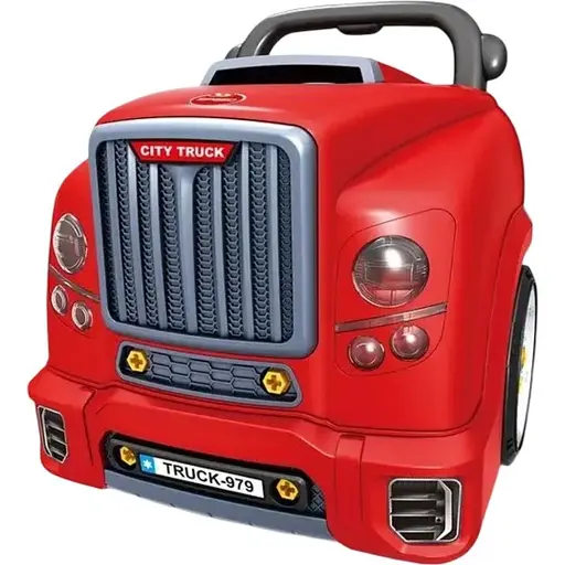 Детский автотренажер "Юный автомеханик" A001-1-2 с набором инструментов (59 деталей), звук, свет, красный