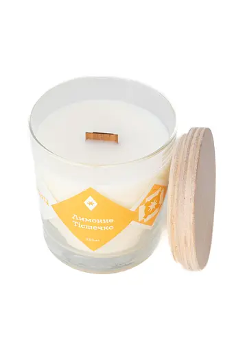 Лимонне тістечко 250 мл, 30 год Мініатюри (130мл) Соєвий віск 15 годин - фото 2