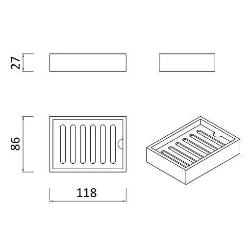 Мильниця окремостояща RJ First нержавіюча сталь RJAC020-05SS, Нержавіюча сталь - фото 2