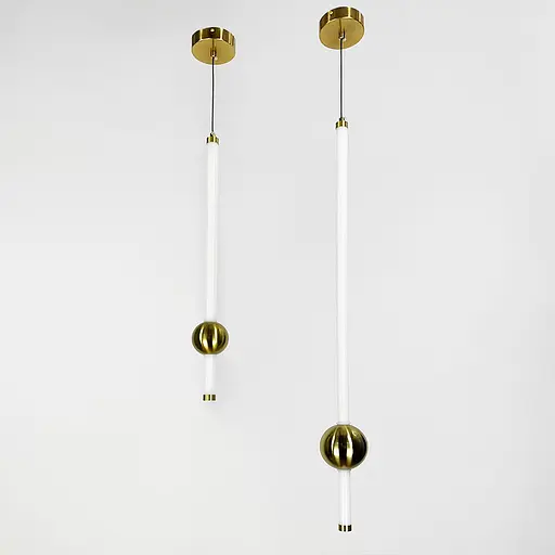 Led светильник в вертикальной форме 60 см с латунным шариком | Line F | Арт. YG517A/600 VL AB - фото 3