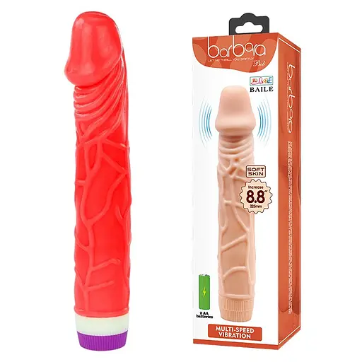 Реалистичный вибратор Baile Barbara Bob 8.8'' 22.5 см красный - фото 2