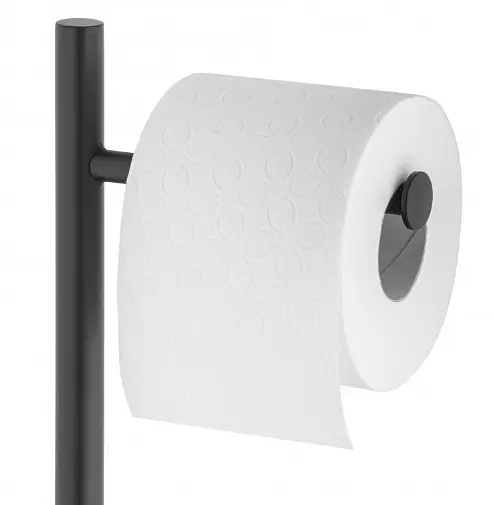 Стойка для ершика и туалетной бумаги Yoka Dyka black bamboo P.DYKA-BLK, Черный матовый - фото 2