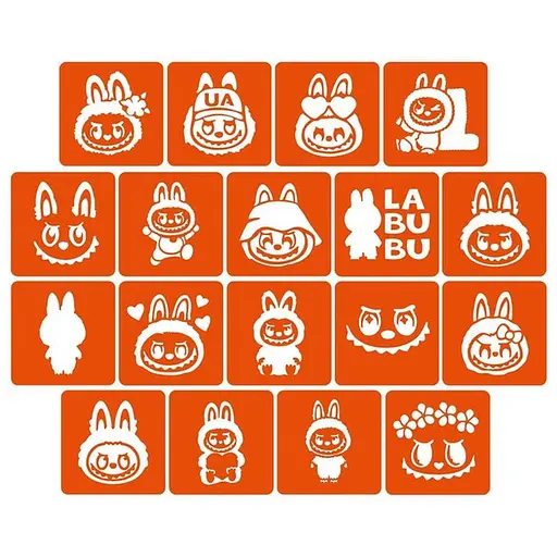 Набір трафаретів для біо-тату Labubu labubu_5x5_18_1