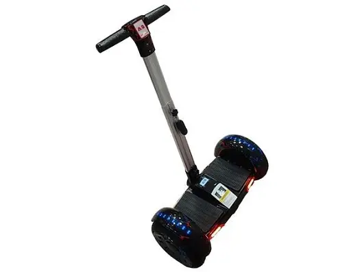 Гироскутер-сигвей с ручкой Smart Balance A8 Premium 10.5" Черный с молниями - фото 1