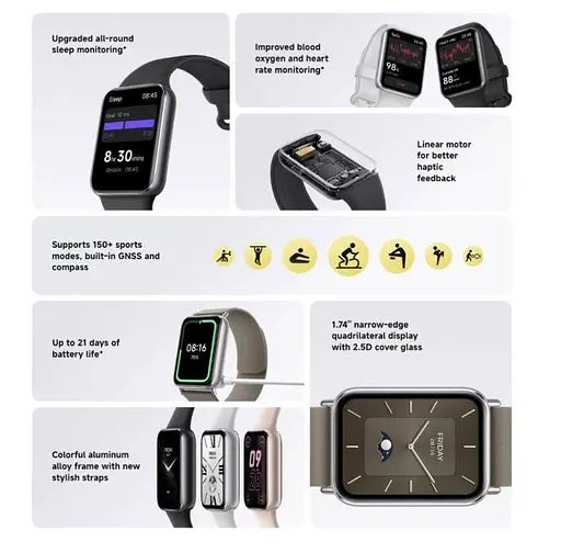 Фитнес-браслет Xiaomi Smart Band 9 Pro rose gold (M2402B1/BHR8714GL) розовое золото глобальное - фото 5