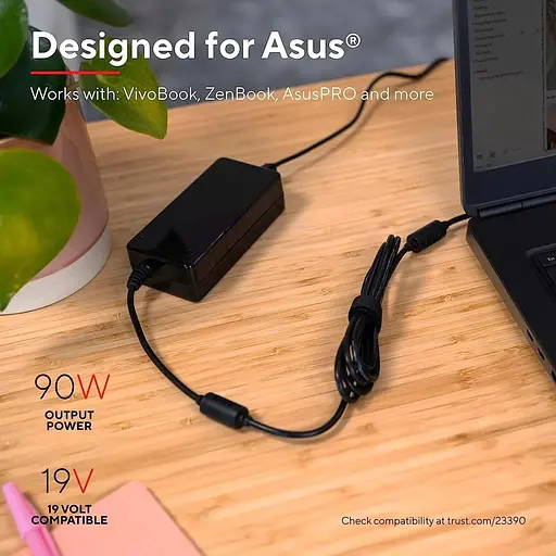 Блок живлення Trust для ноутбука Asus MAXO 19 V 4.74 A 90 Вт (23390) - фото 2
