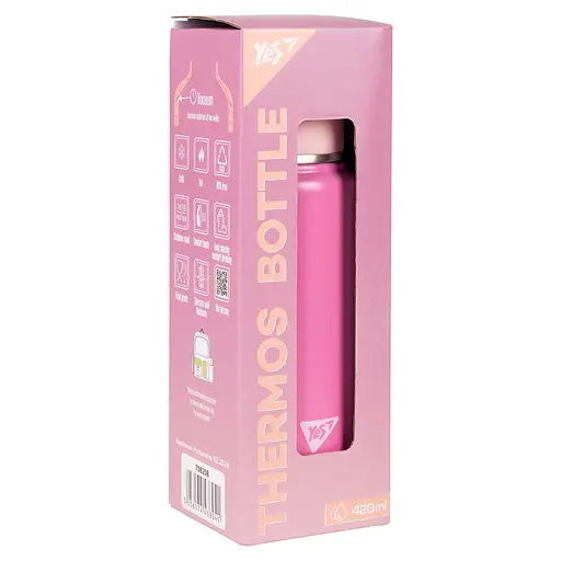 Термос Yes Fusion з чашкою, 420 мл, рожевий - фото 3