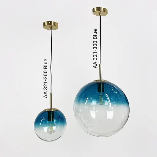 Підвіс зі скляним плафоном з градієнтом блакитного Ø 30 см | Арт. AA 321-300 Blue | Line F - фото 5