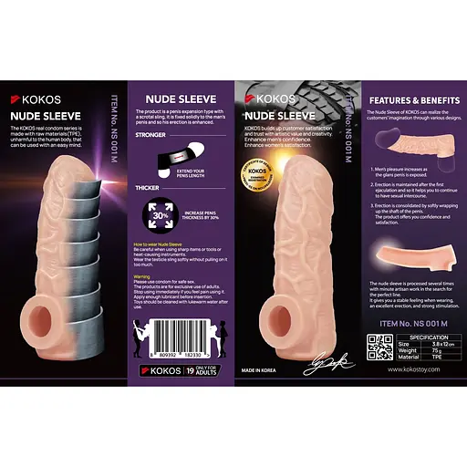Насадка на член Kokos Nude Sleeve NS 001 M - фото 6