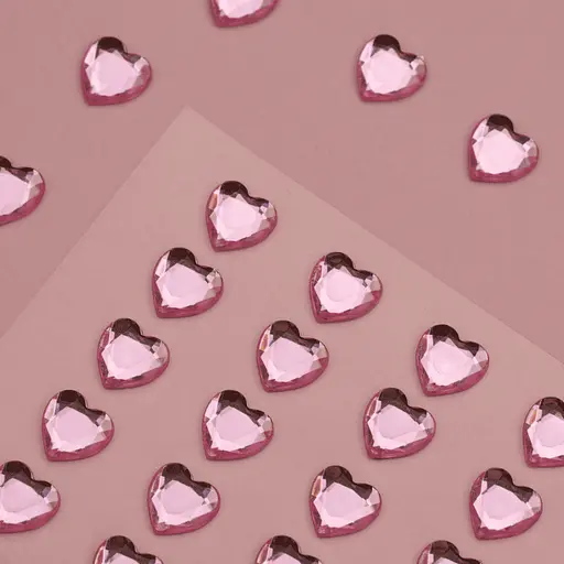 Стразы самоклеящиеся Сердца Свет розовые 8мм 60шт Rosa Talent - фото 8