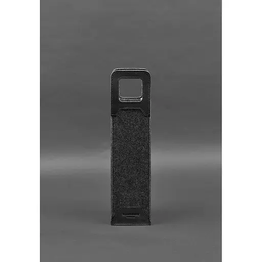 Чехол для вина BlankNote Crazy Horse 1.0 из фетра с кожаными вставками черный  - фото 4