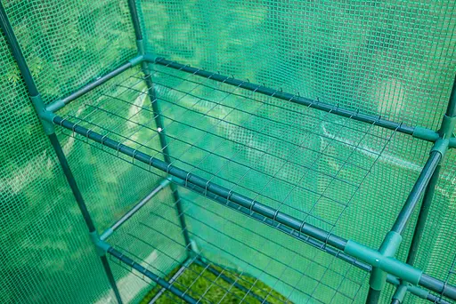 Парник складаний Neo Tools 195х143х143, 4 полиці, ПЕ плівка 135г, зелений - фото 3