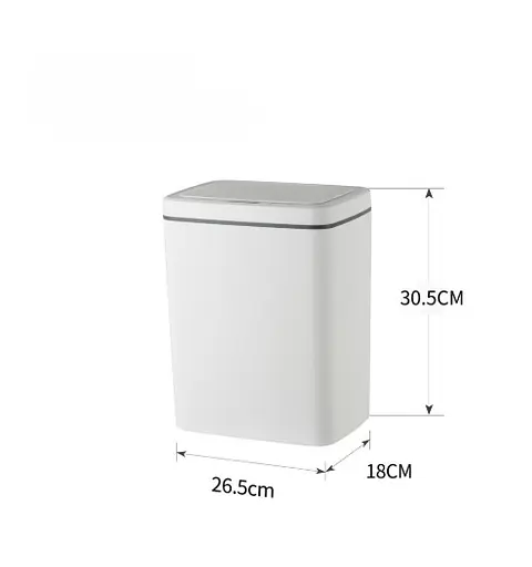 Мусорное ведро сенсорное прямоугольное Mixxus WAVE-TC0110 White 10 л Белый (MI7073)  - фото 4