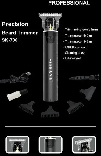 Машинка для стрижки Sokany SK-700C Триммер для бороды и окантовочная машинка - фото 6