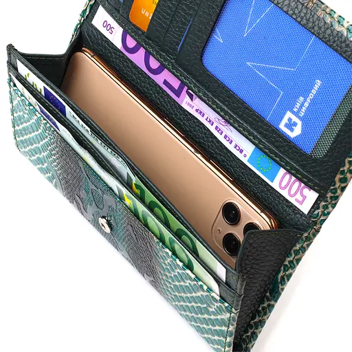 Лакированный кошелек для женщин из натуральной фактурной кожи Canpellini 17.8х9х1 см acs0032280 - фото 4