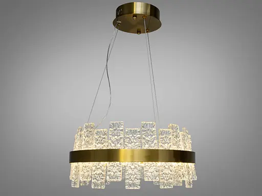 Інноваційна кришталева світлодіодна люстра в спальню, 55 ват, бронза - фото 1