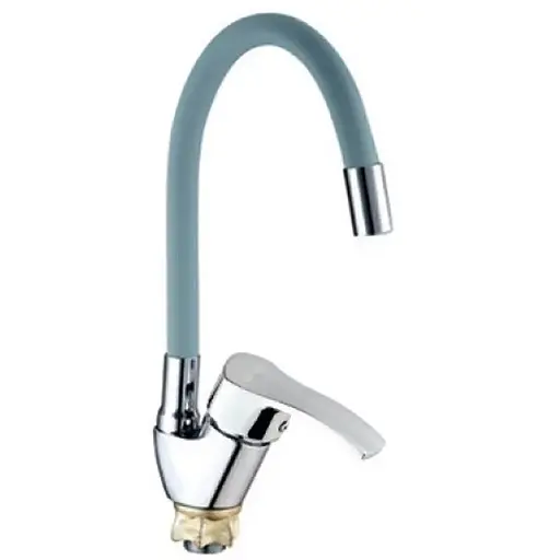 Змішувач для кухні Mixxus YUB4-279 із сірим силіконовим виливом MI6485 Хром - фото 1