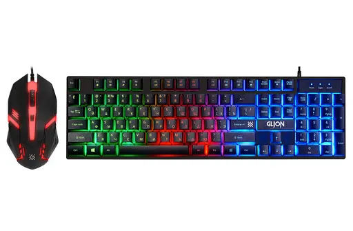 Набір клавіатура + миша (провідний) Defender Glion C-123 RGB-підсвічування (Чорний)