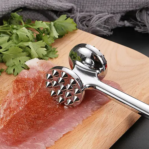 Молоток металевий двосторонній для відбивання м'яса з антиковзною ручкою 22 см, Kitchen Master 86816 - фото 10