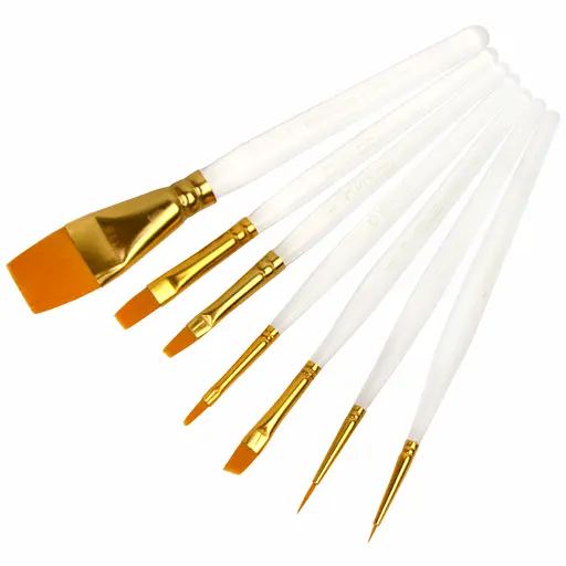 Набір пензлів 7016 синтетика кругла/плоска/кутова/овальна 2/3/1/1шт Kolos - фото 2