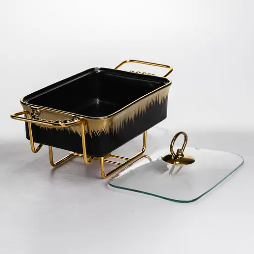 Мармит настольный Yiwu прямоугольный с подогревом 31х16х11 см на металлической подставке с крышкой мармитница для первых блюд ML1106-11 - фото 4