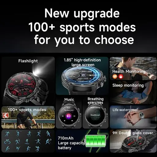 Смарт-часы V99 1,85-дюймовые ультра HD NFC зондирование Bluetooth вызов 710 мА·ч Большая батарея Спортивный фитнес-смарт - фото 5