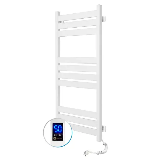 Електрична рушникосушка Navin Largo 500x1000 Sensor правобічна з таймером, білий оксамит 12-844053-5010, Білий матовий, Праве, Електронний - фото 1