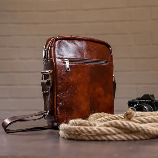 Чоловіча шкіряна сумка Vintage 23х27х6 см sum0012642 - фото 9