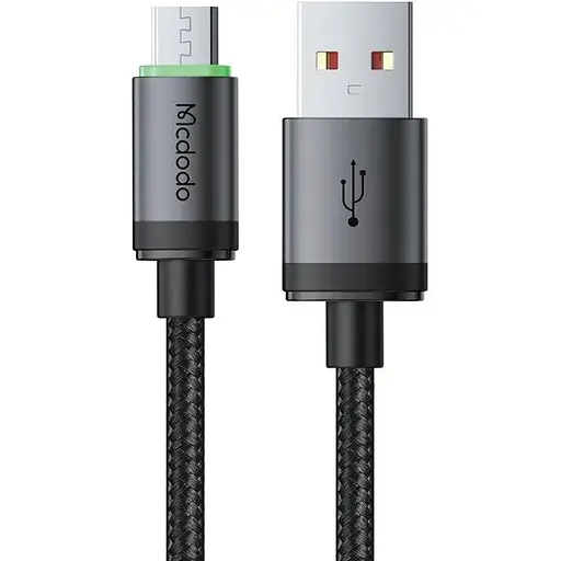 Кабель Mcdodo USB-A to Micro USB Cable with Charging Light 1 м Черный - фото 1
